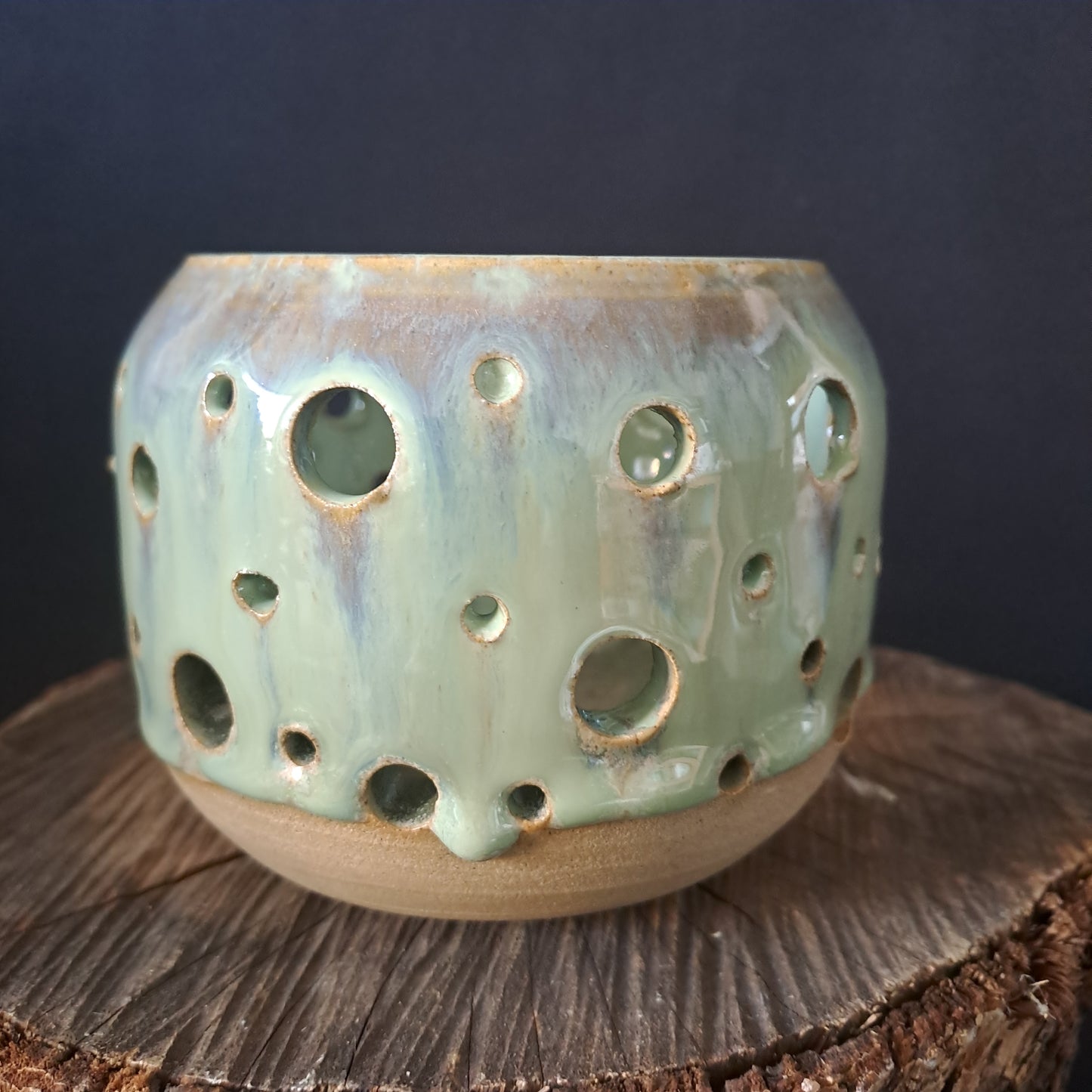Portacandele in gres linea "SALVIA"