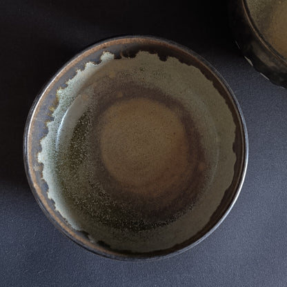Set of 2 green and black bowls from the "SALVIA" line