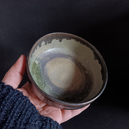 Set of 2 green and black bowls from the "SALVIA" line