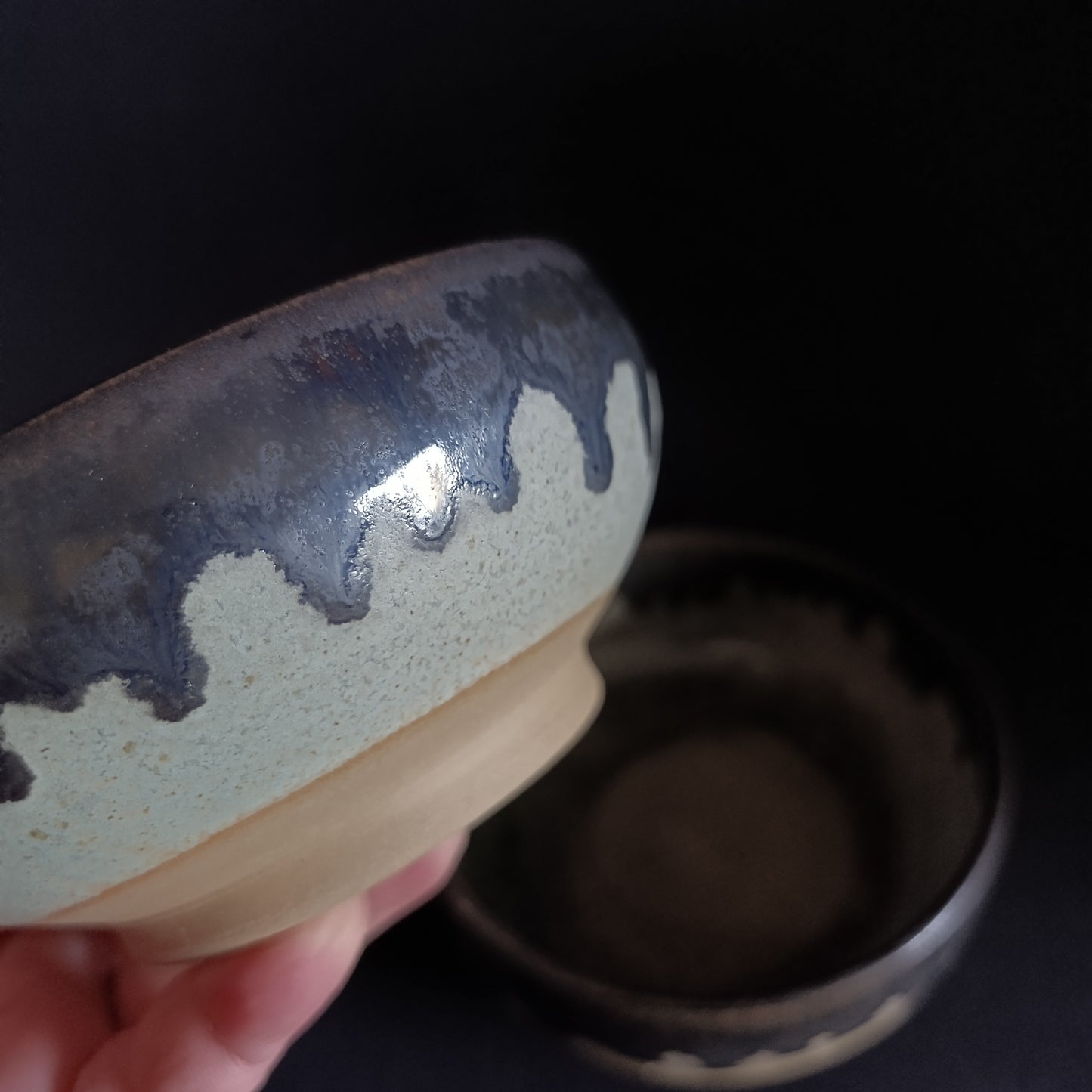 Set of 2 green and black bowls from the "SALVIA" line