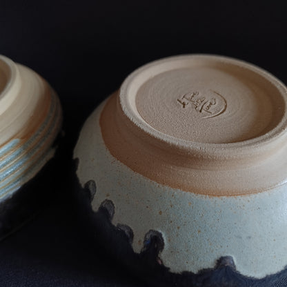 Set of 2 green and black bowls from the "SALVIA" line