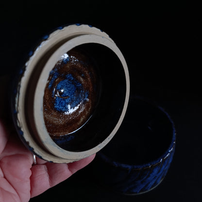 Barattolo in gres con coperchio linea "BLU"