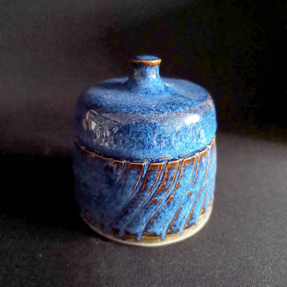 Barattolo in gres con coperchio linea "BLU"