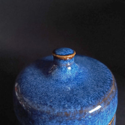 Barattolo in gres con coperchio linea "BLU"