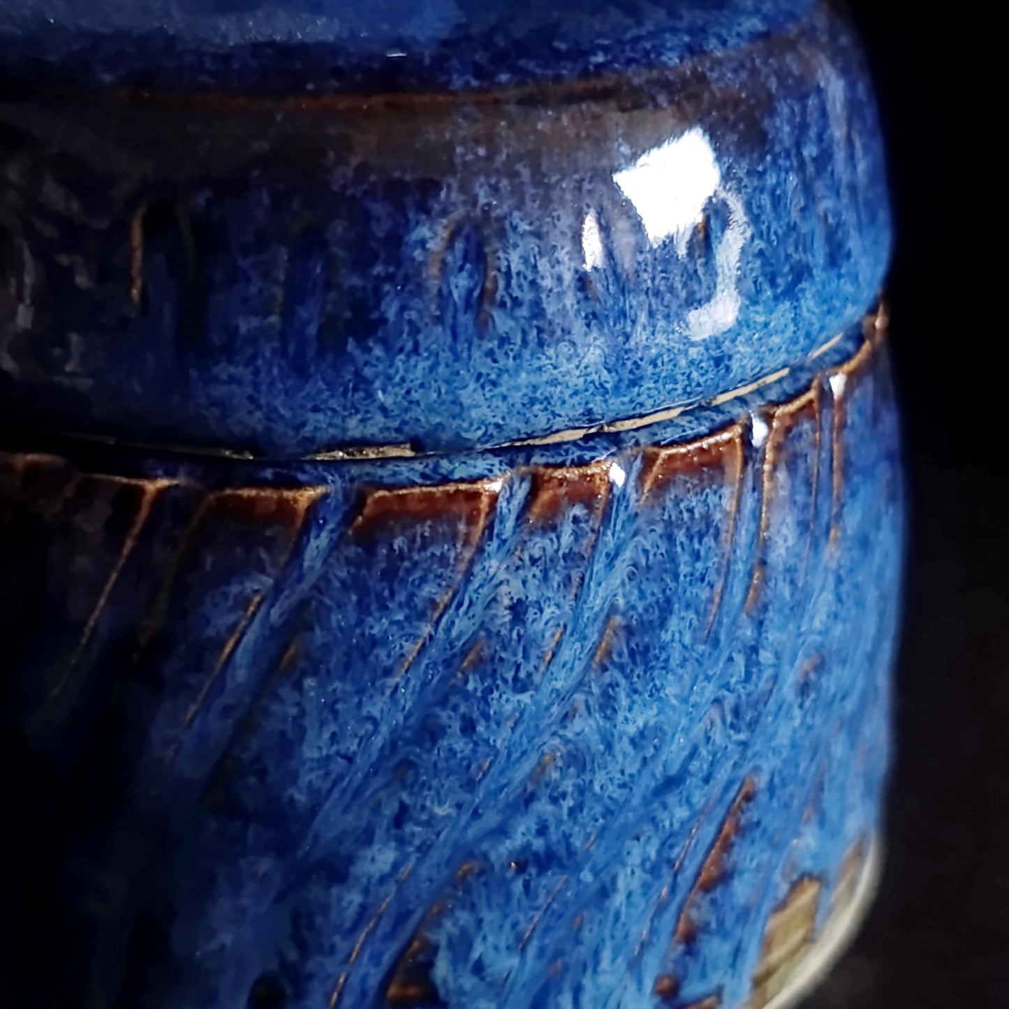 Barattolo in gres con coperchio linea "BLU"